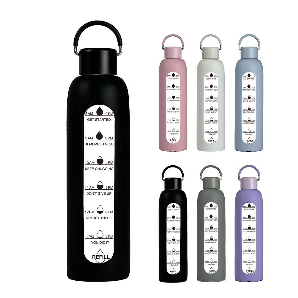 Sport Portable custom logo OEM 1l water glass bottle wholesale